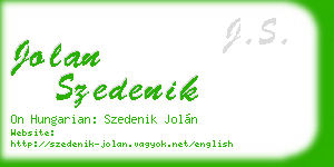 jolan szedenik business card